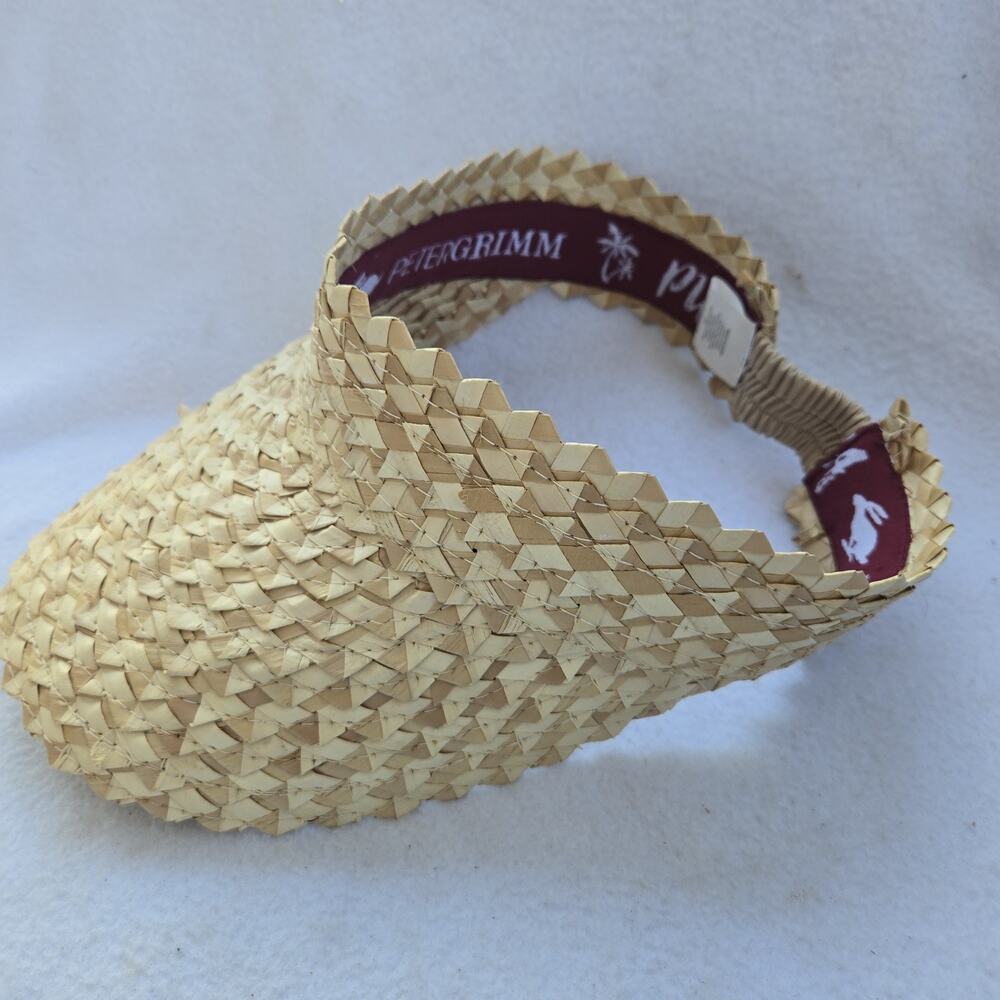 Peter Grimm x Pura Vida Sun Hat Visor Straw Natural Fiber One Size Elasticized